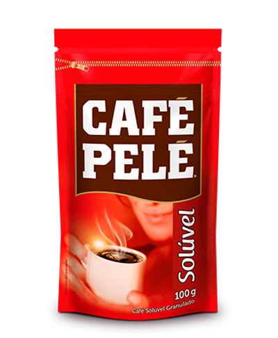 Pacote de Café Pelé Solúvel Granulado Sachê 100g