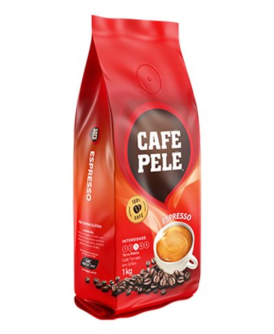 Pacote de Café Pelé Grãos Espresso 1kg