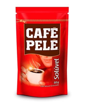 Pacote de Café Pelé Solúvel Granulado Sachê 50g