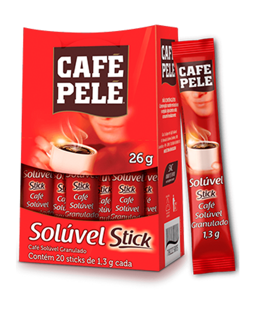 Pacote de Café Pelé Solúvel Granulado Stick 20x1.3g