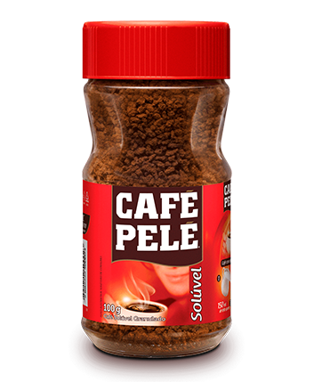 Pacote de Café Pelé Solúvel Granulado Vidro 100g