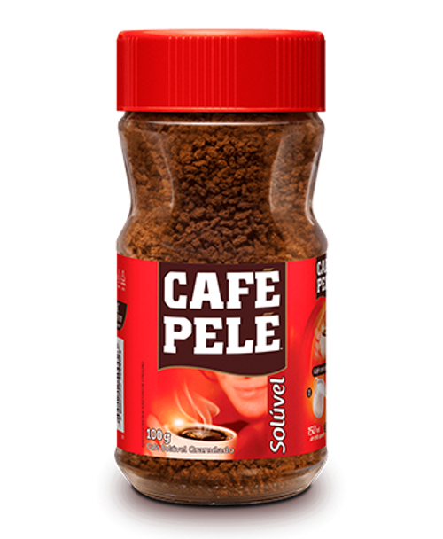 Pacote de Café Pelé Solúvel Granulado Vidro 100g