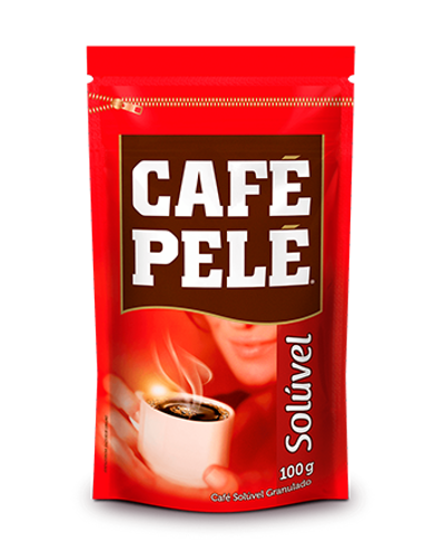 Pacote de Café Pelé Solúvel Granulado Sachê 100g