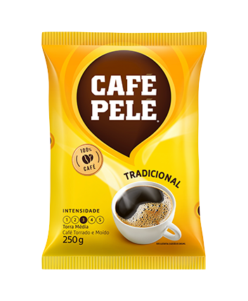 Pacote de Café Pelé Torrado e moído Tradicional Almofada 250g