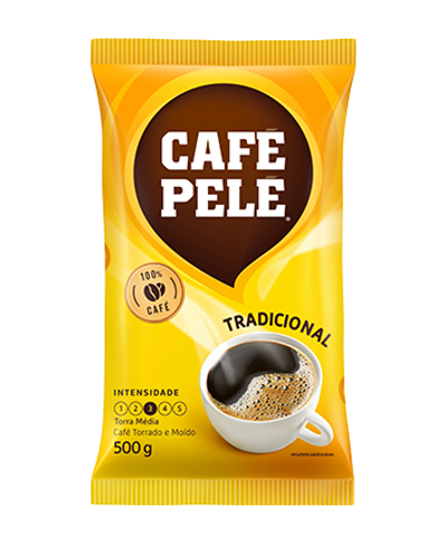 Pacote de Café Pelé Torrado e moído Tradicional Almofada 500g