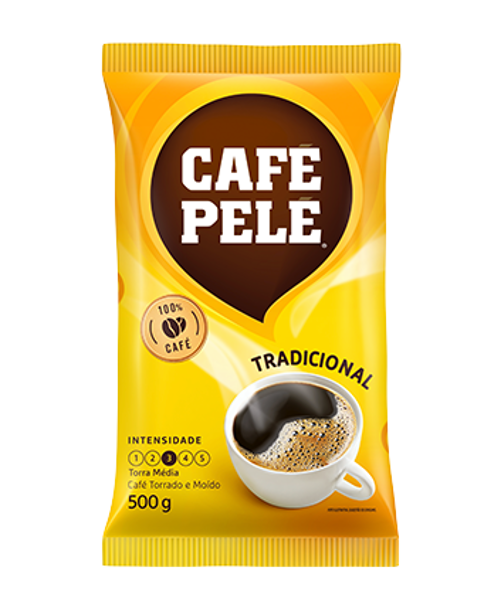 Pacote de Café Pelé Torrado e moído Tradicional Almofada 500g