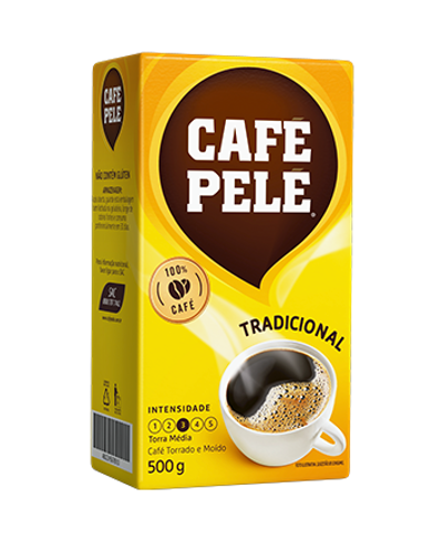 Pacote de Café Pelé Torrado e moído Tradicional Vácuo 500g